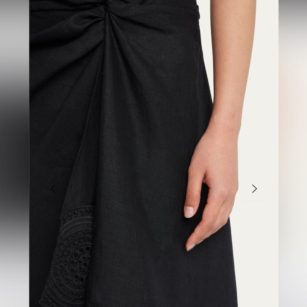 NEW A.L.C. Heather black linen eyelet hi lo skirt - Picture 3 of 15